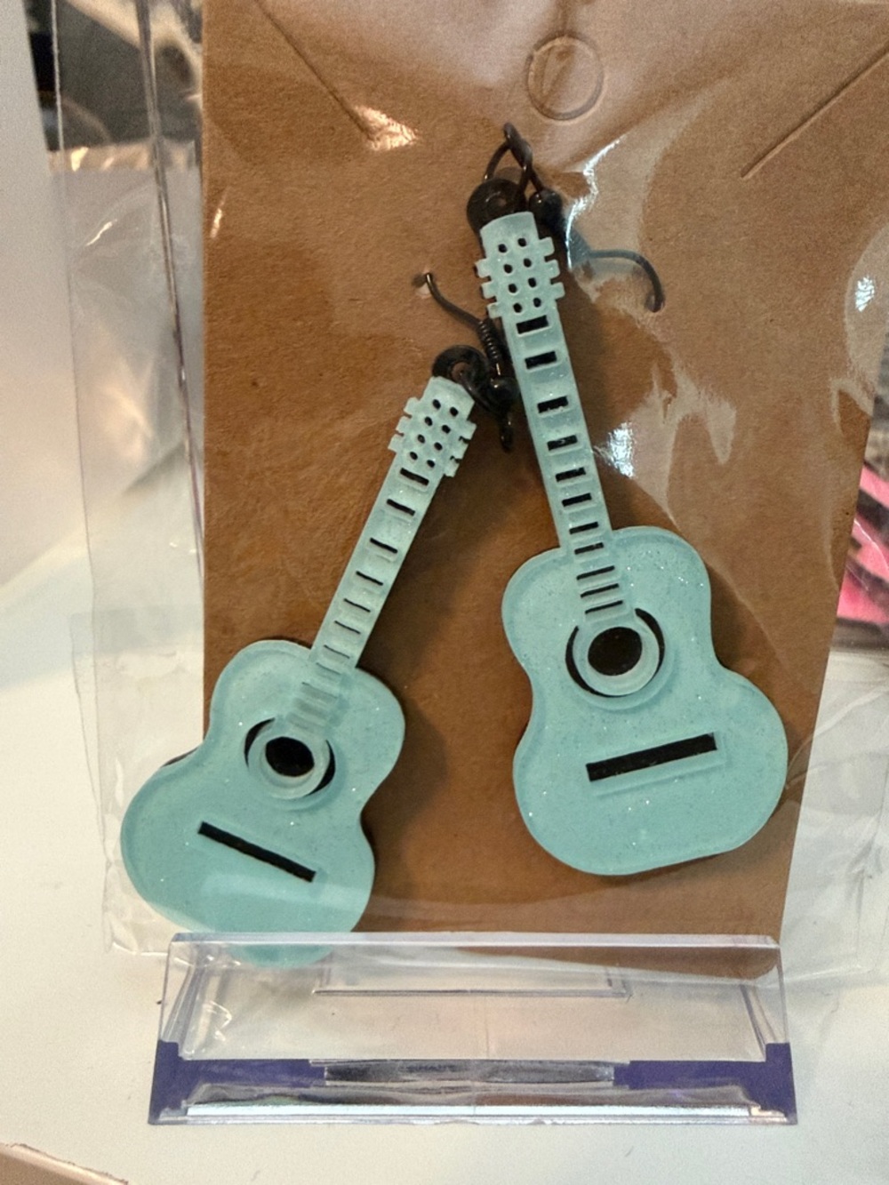 Guitar Dangle Earrings - Picture 3 of 3